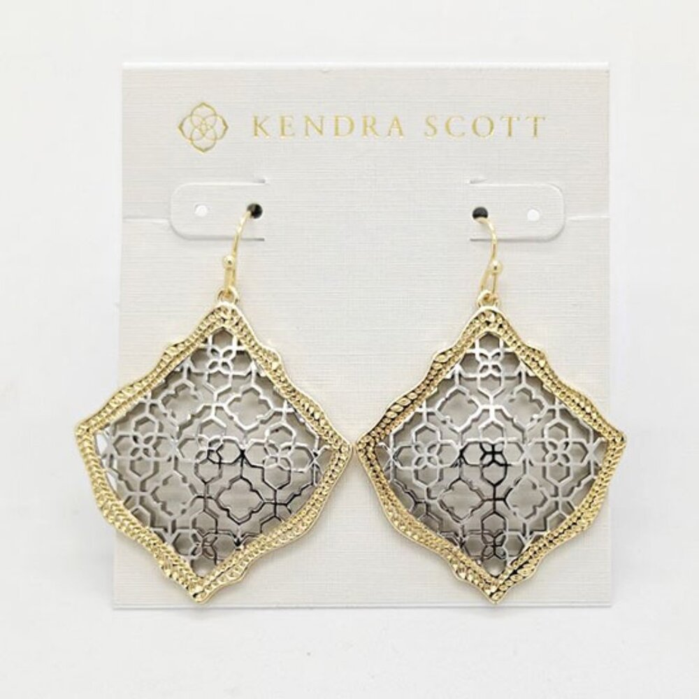 Kendra Scott NWT Silver and Gold Filagree Earrings NEW
